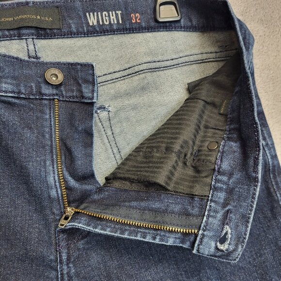 John Varvatos Wight Jeans Mens 32x27 Dark Wash Slim Fit Stretch Denim Distressed - Picture 10 of 13